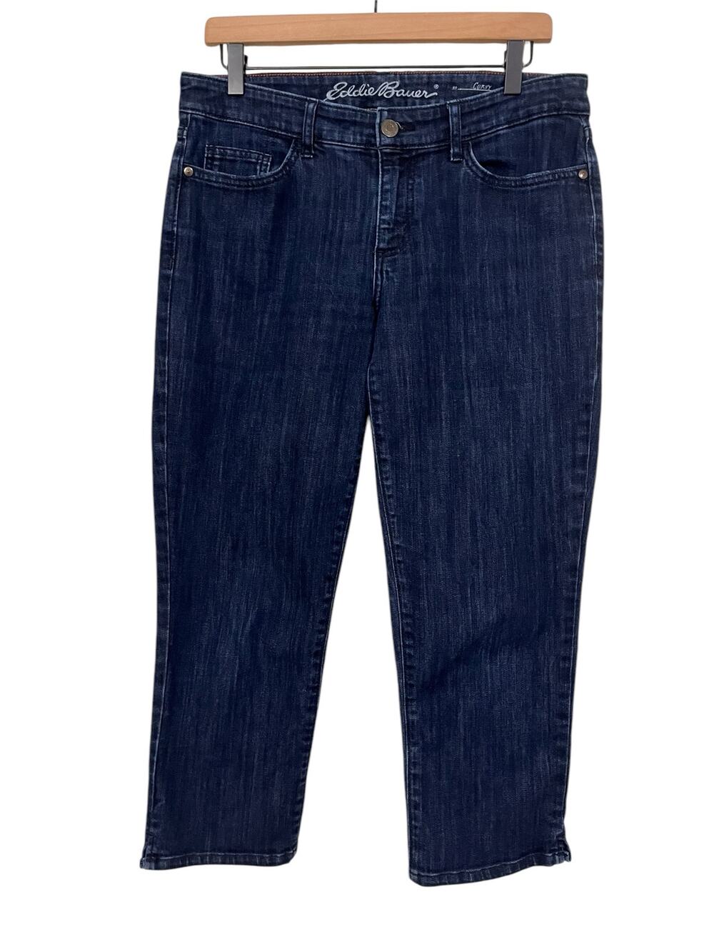 Eddie Bauer Womens Curvy Crop Cropped Denim Jeans Size 8